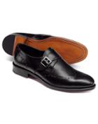  Black Brogue Monk Shoes Size 11.5 By Charles Tyrwhitt