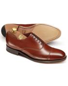  Brown Heathcote Calf Leather Toe Cap Oxford Shoes Size 7.5 By Charles Tyrwhitt