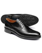  Black Halton Wing Tip Brogue Derby Shoes Size 11 By Charles Tyrwhitt