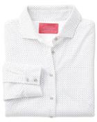 Charles Tyrwhitt Charles Tyrwhitt White Pindot Print Jersey Cotton Shirt Size 10