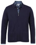  Navy Merino Wool Zip Jacket Size Small By Charles Tyrwhitt