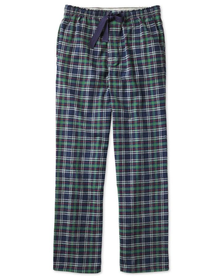 Charles Tyrwhitt Navy Check Cotton Pyjama Pants Size Large By Charles Tyrwhitt