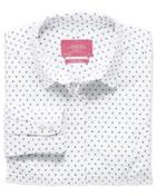 Charles Tyrwhitt Charles Tyrwhitt Women's Semi-fitted Non-iron Cotton Circle Print White And Navy Shirt