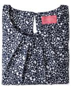 Charles Tyrwhitt Charles Tyrwhitt Women's Semi Fitted Navy And White Random Spot Silk Mix Shell Top Size 6