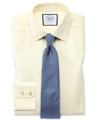  Classic Fit Fine Herringbone Yellow Cotton Dress Shirt French Cuff Size 16/33 By Charles Tyrwhitt