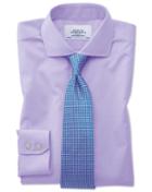 Charles Tyrwhitt Extra Slim Fit Spread Collar Non-iron Poplin Lilac Cotton Dress Casual Shirt French Cuff Size 14.5/32 By Charles Tyrwhitt