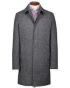 Charles Tyrwhitt Grey Puppytooth Cotton Raincotton Coat Size 36 By Charles Tyrwhitt