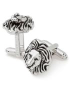  Antique Finish Silver Lion Head Cufflinks By Charles Tyrwhitt