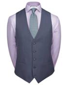  Light Blue Adjustable Fit Herringbone Business Suit Wool Vests Size W38 By Charles Tyrwhitt