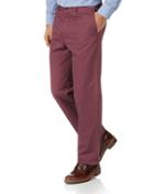  Dark Pink Classic Fit Flat Front Washed Cotton Chino Pants Size W32 L30 By Charles Tyrwhitt