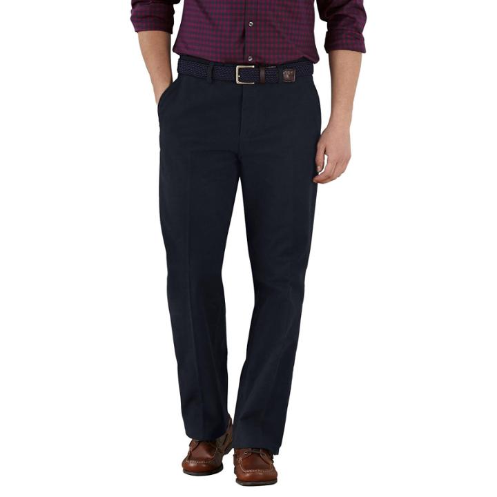Charles Tyrwhitt Charles Tyrwhitt Navy Moleskin Classic Fit Pants (300)