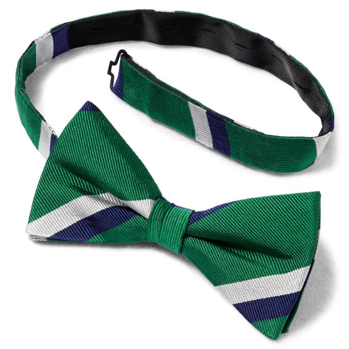 Charles Tyrwhitt Charles Tyrwhitt Green Club Stripe Ready-tied Bow Tie