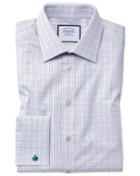  Classic Fit Pink Multi Check Egyptian Cotton Dress Shirt French Cuff Size 15.5/33 By Charles Tyrwhitt