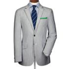 Charles Tyrwhitt Charles Tyrwhitt Blue And White Slim Fit Stripe Seersucker Cotton Jacket Size 38