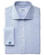 Charles Tyrwhitt Charles Tyrwhitt Classic Fit Semi-spread Collar Regency Weave Sky Blue Egyptian Cotton Dress Shirt Size 15/33