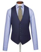  Blue Adjustable Fit Twill Stripe Business Suit Wool Vest Size W40 By Charles Tyrwhitt