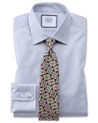  Slim Fit Egyptian Cotton Trellis Weave Grey Dress Shirt French Cuff Size 15/34 By Charles Tyrwhitt