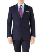 Charles Tyrwhitt Navy Slim Fit Peak Lapel Twill Business Suit Wool Jacket Size 38 By Charles Tyrwhitt