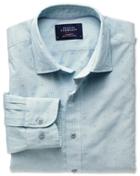 Charles Tyrwhitt Charles Tyrwhitt Extra Slim Fit Green And Blue Spot Poplin Shirt