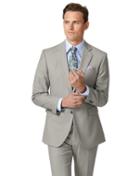  Light Grey Slim Fit Twill Business Suit Wool Jacket Size 40 By Charles Tyrwhitt