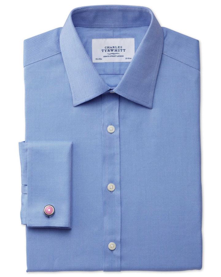 Charles Tyrwhitt Charles Tyrwhitt Classic Fit Egyptian Cotton Cavalry Twill Blue Shirt