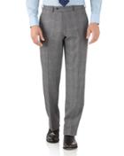 Charles Tyrwhitt Silver Prince Of Wales Classic Fit Flannel Business Suit Wool Pants Size W32 L30 By Charles Tyrwhitt