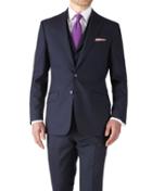Charles Tyrwhitt Charles Tyrwhitt Navy Slim Fit Flannel Business Suit Wool Jacket Size 36