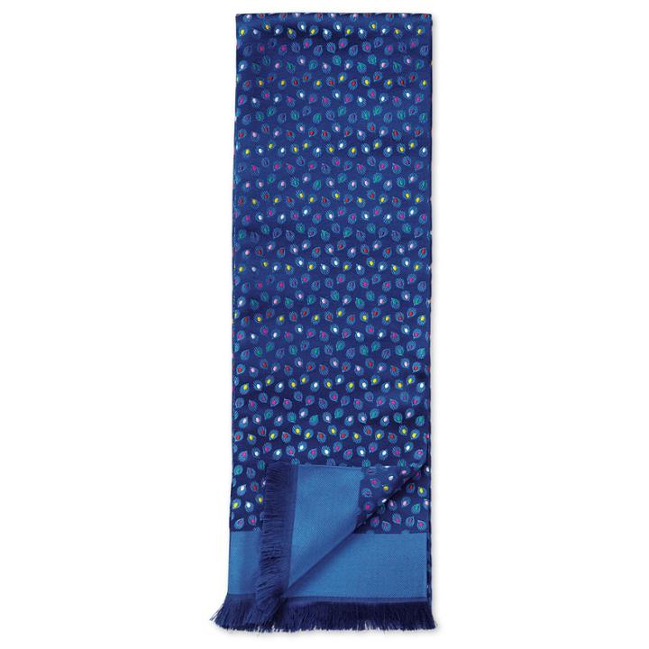 Charles Tyrwhitt Charles Tyrwhitt Luxury Navy Multi Spot Silk Scarf