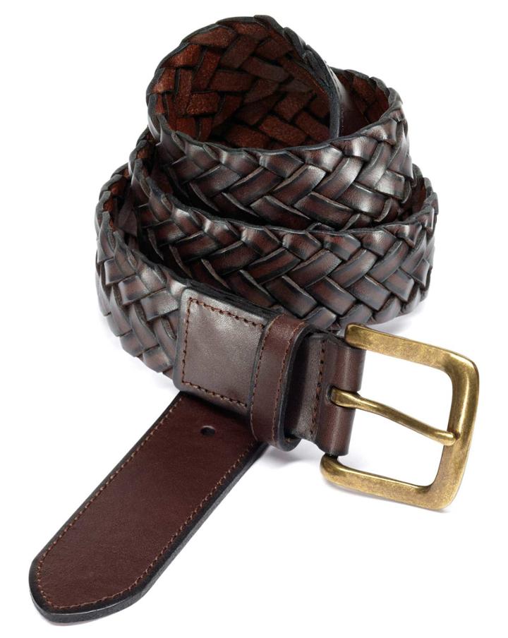 Charles Tyrwhitt Brown Plait Belt Size 30-32 By Charles Tyrwhitt