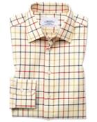Charles Tyrwhitt Classic Fit Country Check Red And Blue Cotton Dress Casual Shirt Single Cuff Size 15.5/33 By Charles Tyrwhitt