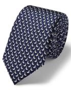  Navy Duck Print Slim Silk Tie By Charles Tyrwhitt