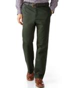  Dark Green Classic Fit Flat Front Washed Cotton Chino Pants Size W32 L32 By Charles Tyrwhitt