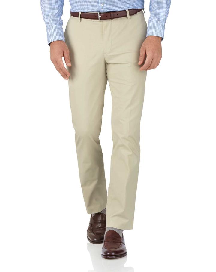 Charles Tyrwhitt Stone Slim Fit Stretch Cotton Chino Pants Size W30 L30 By Charles Tyrwhitt
