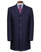 Charles Tyrwhitt Navy Checkered Wool Epsom Overwool Coat Size 40 By Charles Tyrwhitt