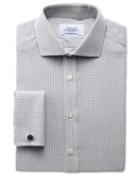 Charles Tyrwhitt Charles Tyrwhitt Extra Slim Fit Spread Collar Non-iron Grey Cotton Dress Shirt Size 14.5/33