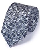 Silver Silk English Luxury Geometric Tie By Charles Tyrwhitt