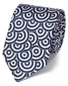 Charles Tyrwhitt Charles Tyrwhitt Blue And White Silk End-on-end Luxury Tie