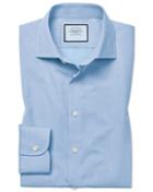  Slim Fit Peached Egyptian Cotton Sky Blue Dress Shirt Single Cuff Size 14.5/32 By Charles Tyrwhitt