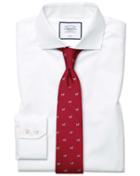  Slim Fit White Non-iron Poplin Cutaway Collar Cotton Dress Shirt French Cuff Size 14.5/33 By Charles Tyrwhitt