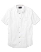 Charles Tyrwhitt Charles Tyrwhitt Classic Fit Short Sleeve White Cotton Dress Shirt Size Large