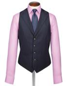 Charles Tyrwhitt Charles Tyrwhitt Dark Blue Stripe Flannel Business Suit Waistcoat