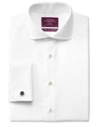 Charles Tyrwhitt Slim Fit Spread Collar Non-iron Luxury White Cotton Dress Shirt French Cuff Size 16/33 By Charles Tyrwhitt