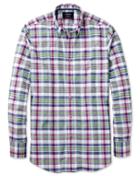 Charles Tyrwhitt Classic Fit Poplin Pink And Green Check Cotton Casual Shirt Single Cuff Size Large By Charles Tyrwhitt