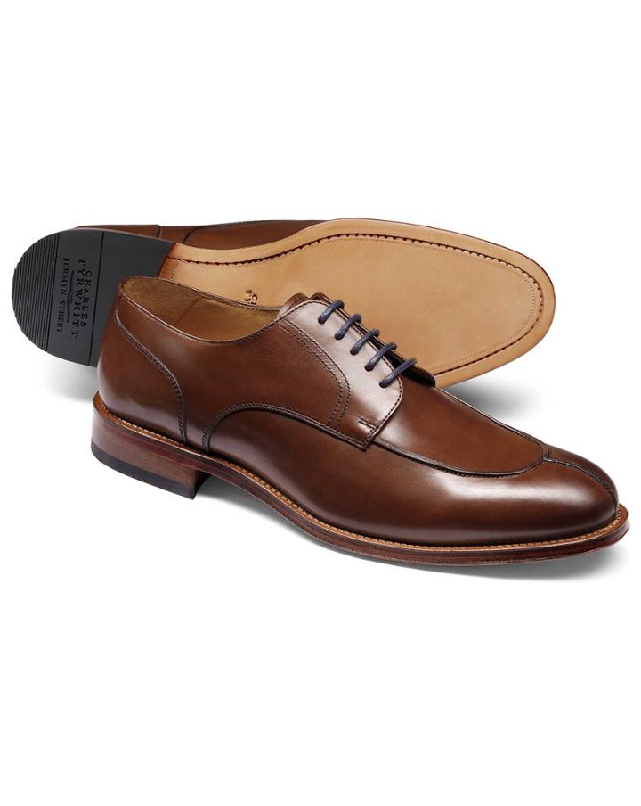 Charles Tyrwhitt Brown Split Toe Derby Shoe Size 11 By Charles Tyrwhitt