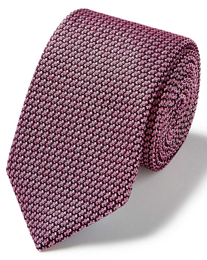  Light Pink Silk Grenadine Italian Luxury Tie By Charles Tyrwhitt