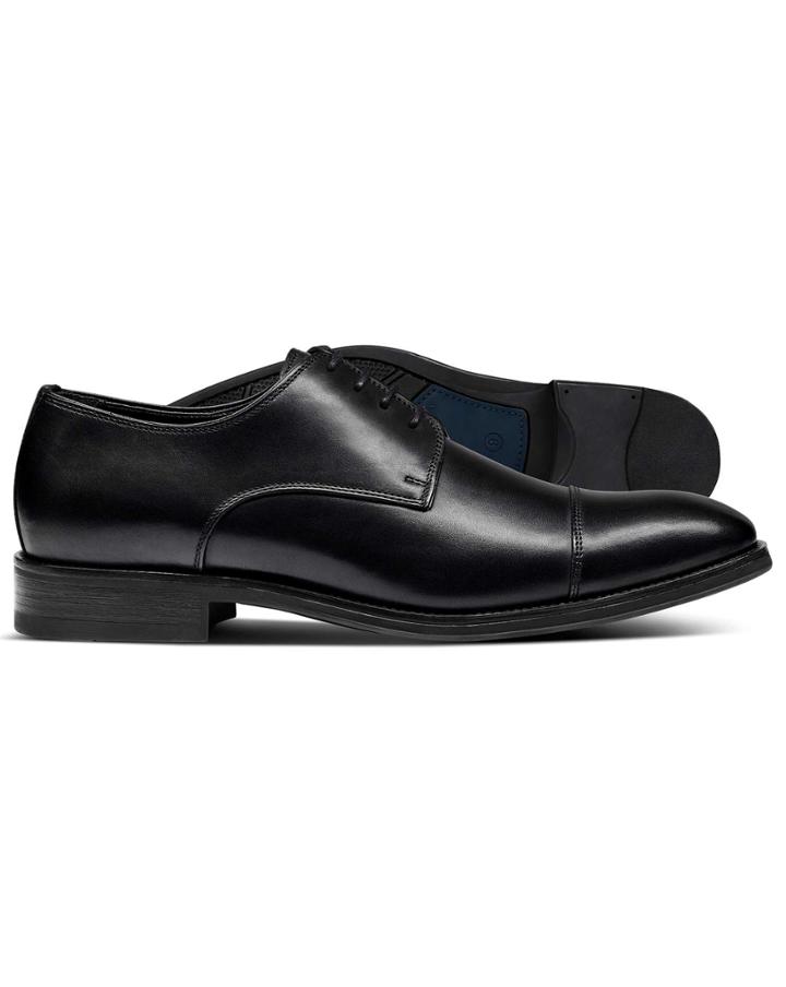  Black Performance Derby Toe Cap Shoes Size 11.5 By Charles Tyrwhitt