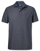 Charles Tyrwhitt Charles Tyrwhitt Navy And White Stripe Cotton Polo Size Large