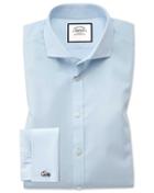 Charles Tyrwhitt Extra Slim Fit Spread Collar Non-iron Poplin Sky Blue Cotton Dress Shirt French Cuff Size 14.5/32 By Charles Tyrwhitt