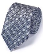 Charles Tyrwhitt Charles Tyrwhitt Silver Silk English Luxury Geometric Tie