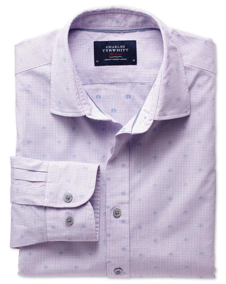 Charles Tyrwhitt Charles Tyrwhitt Classic Fit Pink And Blue Spot Poplin Shirt